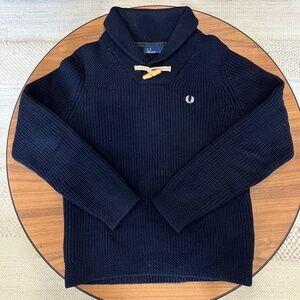 Fred Perry knitted shawl collar